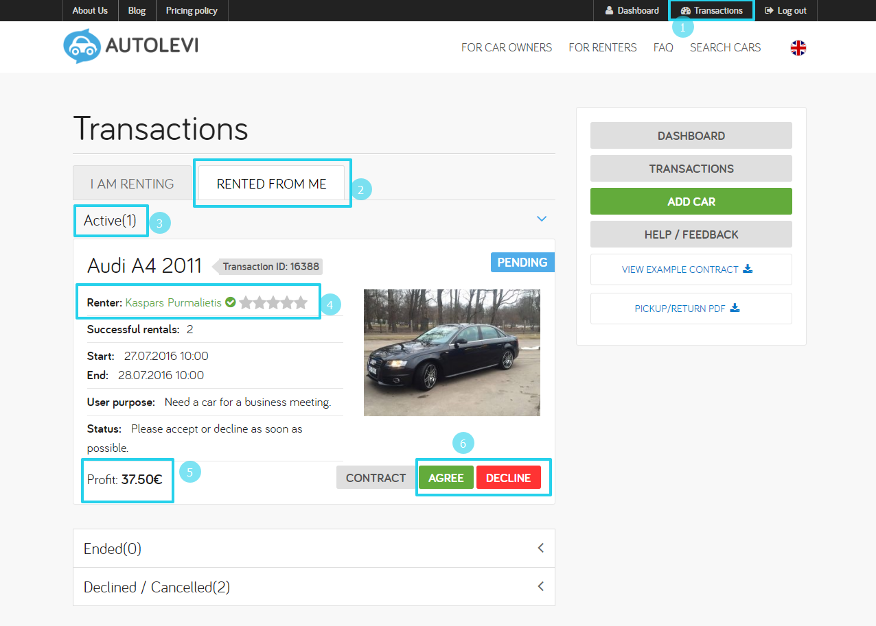 How works Autolevi peer-to-peer car rental Find out how to rent your car