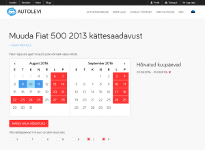 Autolevi car rental calendar